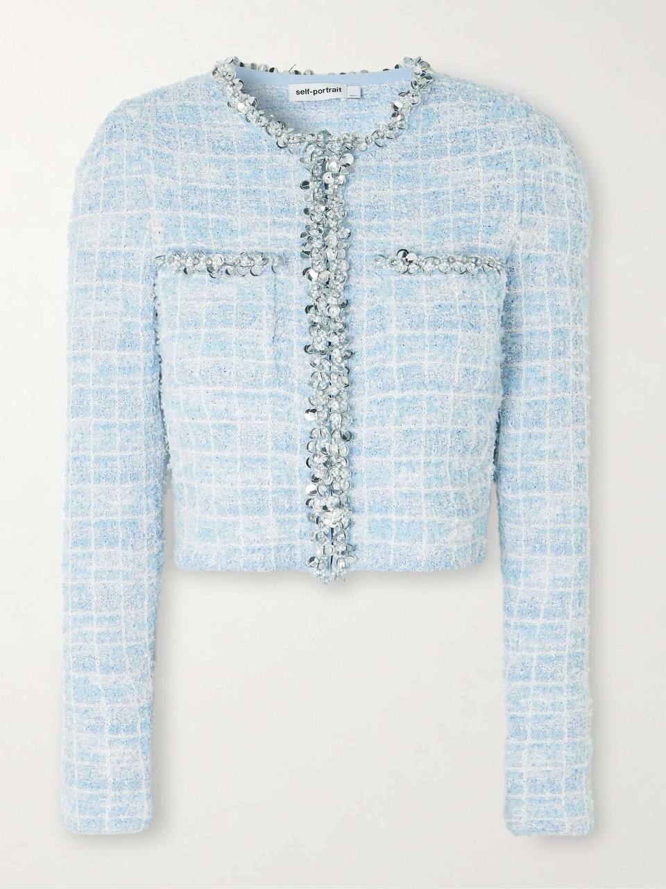 SP Blue Checked Boucle Cardigan | Mini Skirt