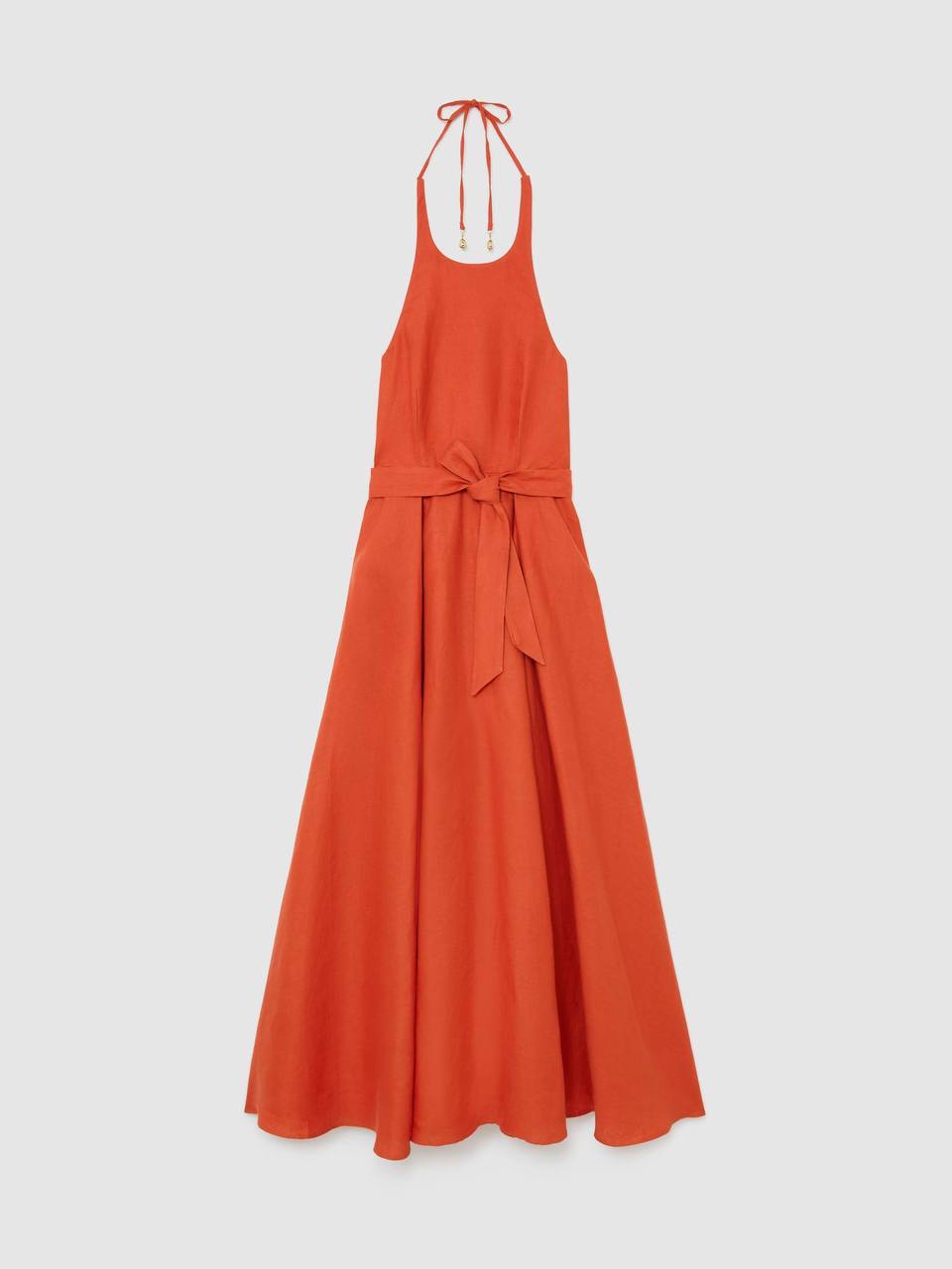 RS Paules Linen Open-Back Maxi Dress