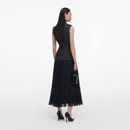 SP Grey Tailored Polka Dot Midi Dress