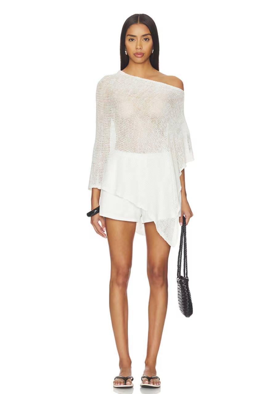 EC: Linen Open Knit Poncho