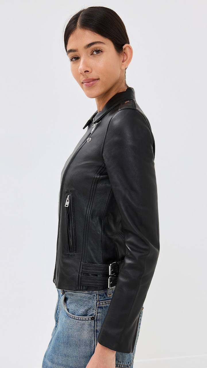 Black Han Slim-fit Lambskin Leather Asymmetric Zip Jacket