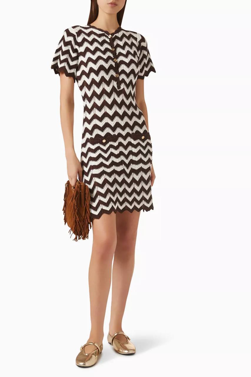 MJ Zigzag Crochet Mini Dress
