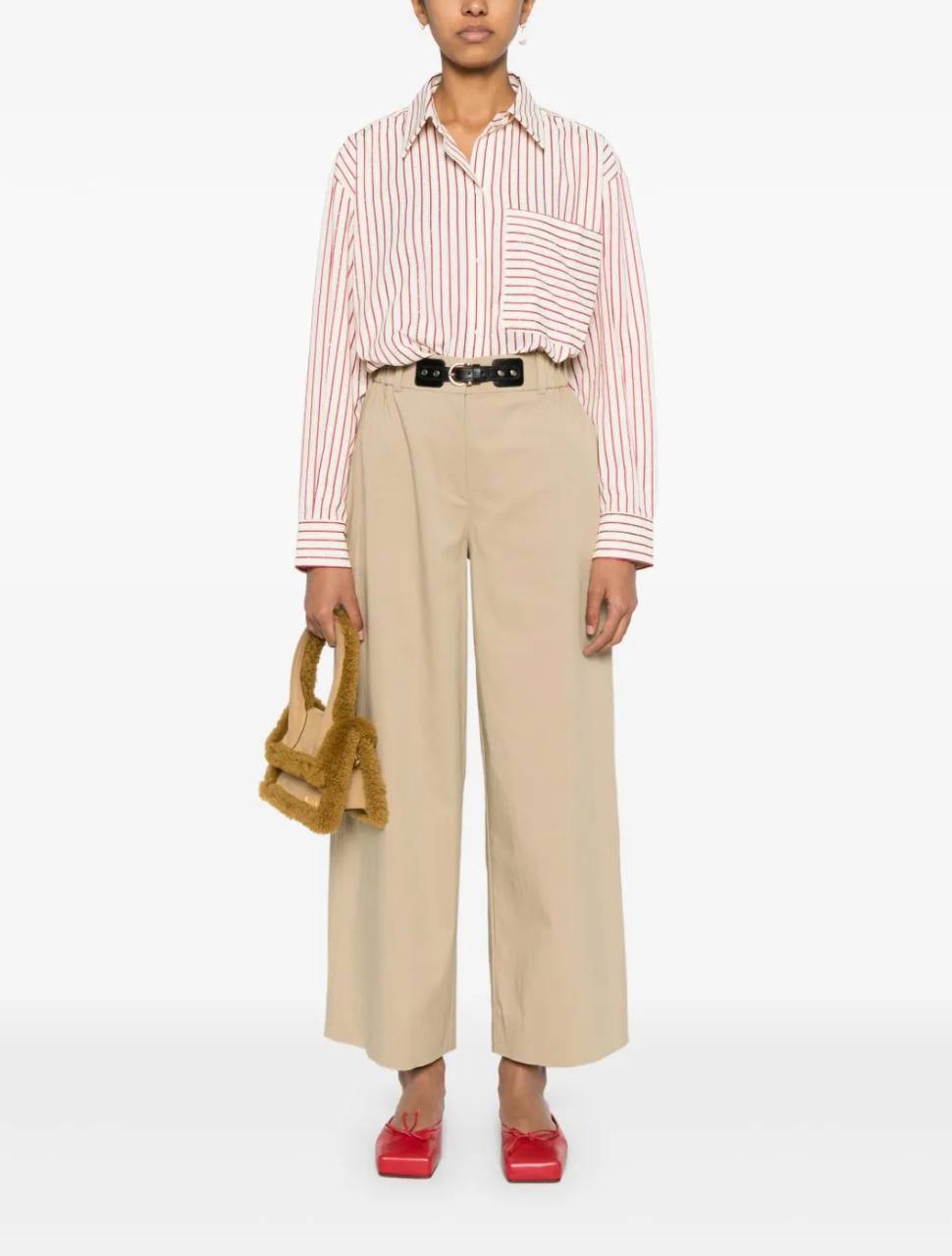 MJ: Cotton Gabardine Wide-Leg Trousers