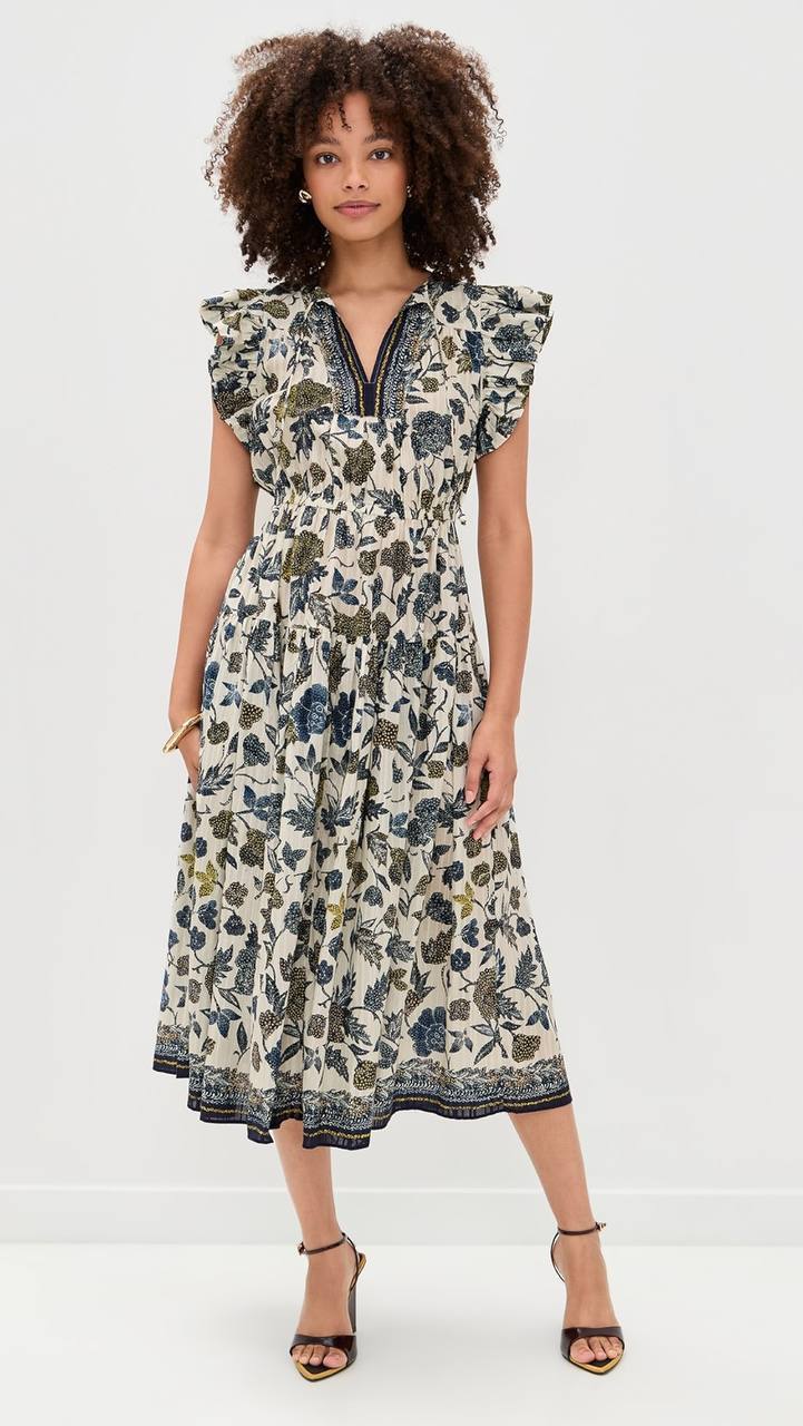 UJ Kairi Flutter Sleeve Midi Dress
