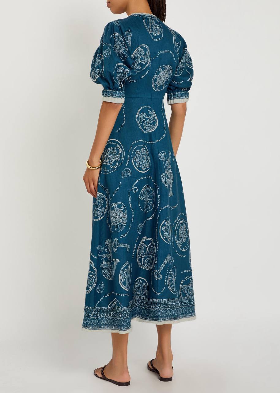 ALM Lucky Midi Dress in Linen