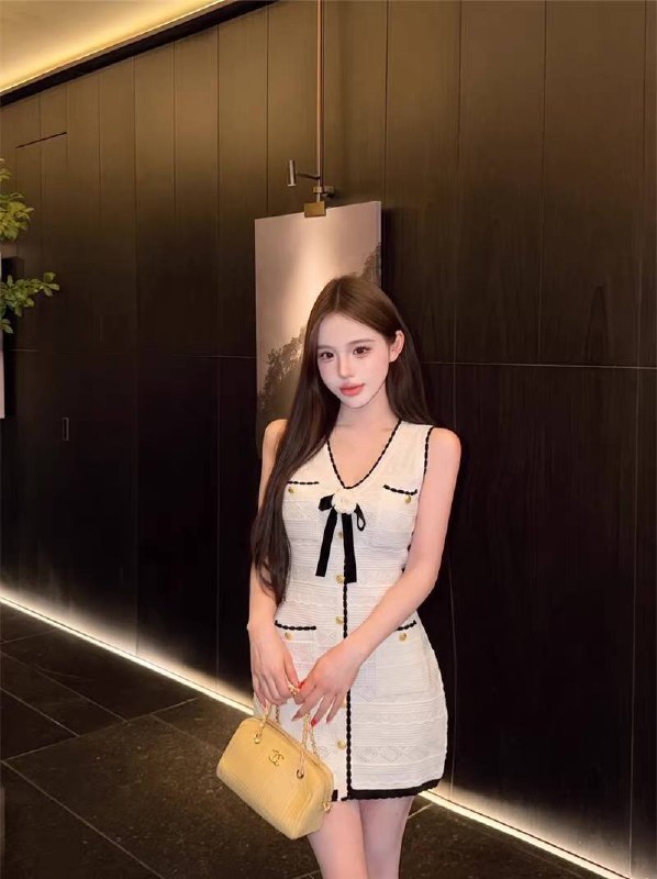 SP White Pointelle Knit Bow Midi | Mini Dress