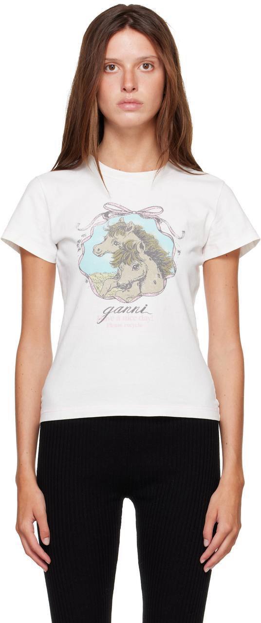 GN: White Qixi Basic Cotton Jersey Baby Fit T-Shirt
