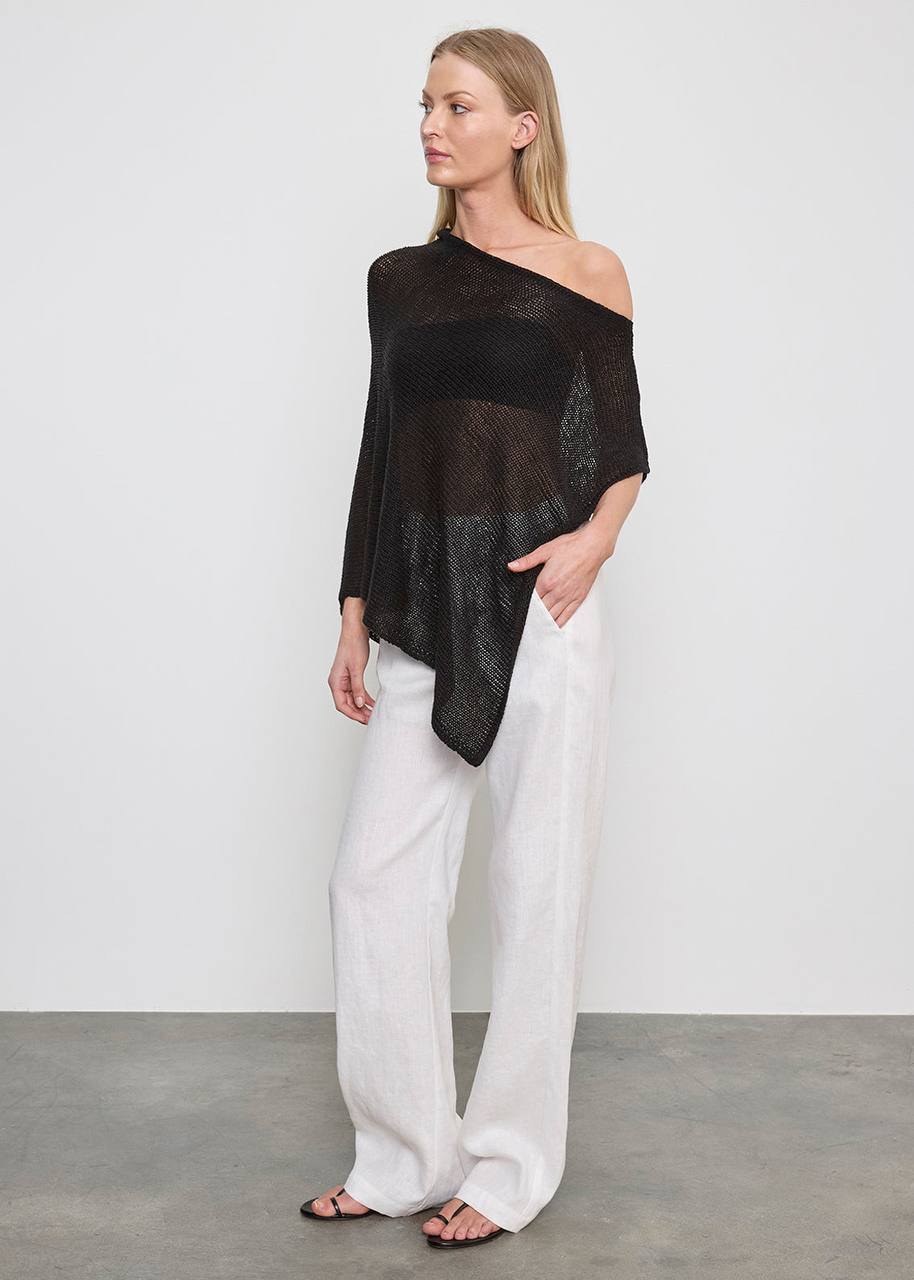 EC: Linen Open Knit Poncho