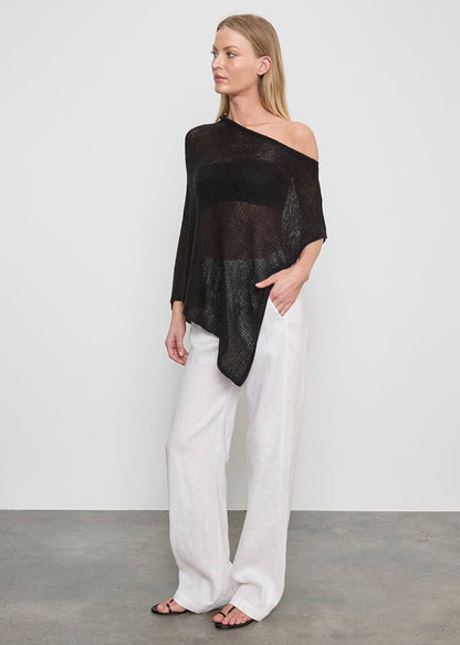 EC: Linen Open Knit Poncho