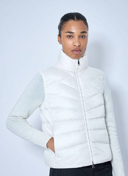 MC Quilted Puffer Jacket with Knit Sleeves