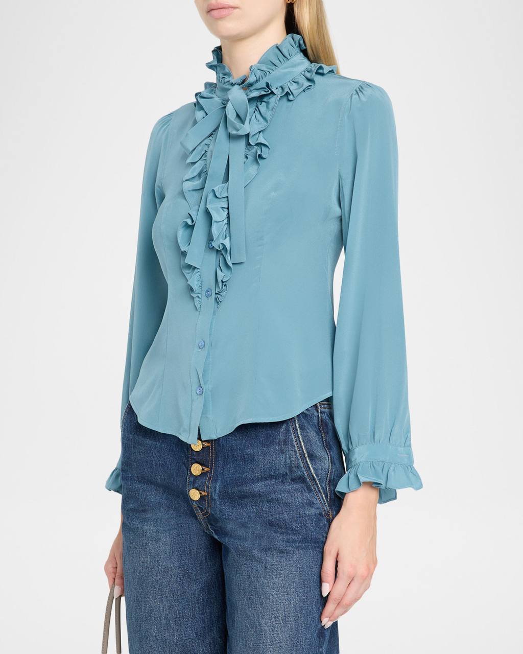 UJ Catroux Long Sleeve Silk Blouse - Image 13