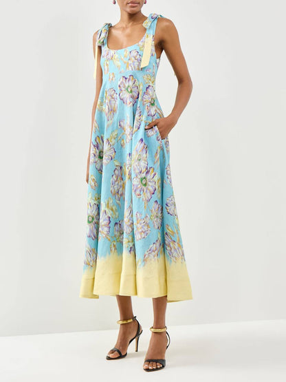 ALM Jerry Ballet Linen Midi Dress