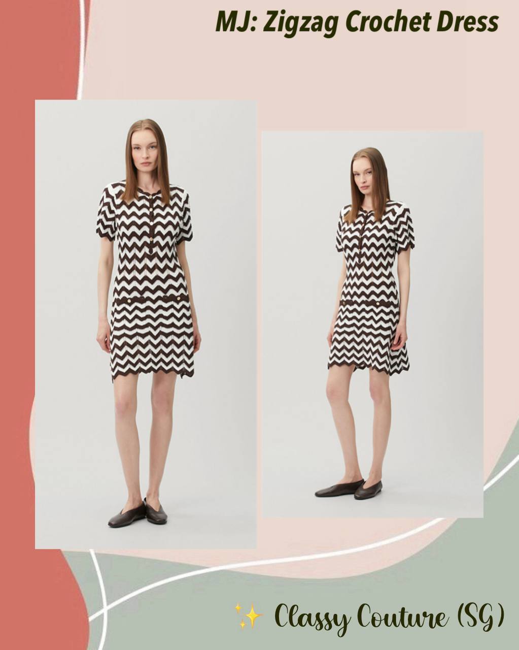 MJ Zigzag Crochet Mini Dress