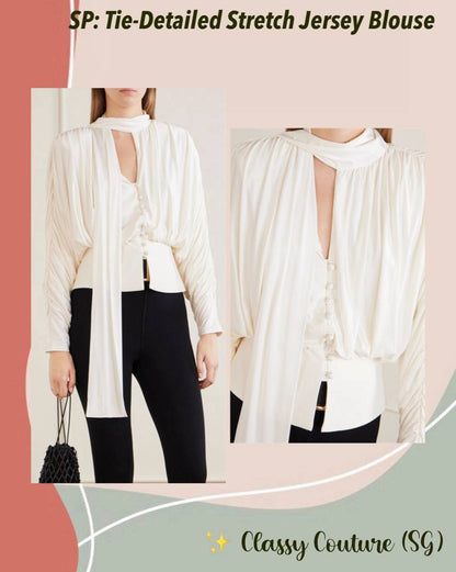 SP Tie-Detailed Stretch Jersey Blouse