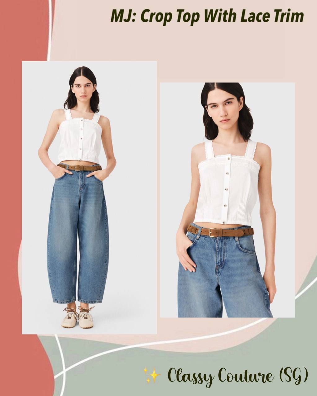MJ Crop Top With Lace Trim