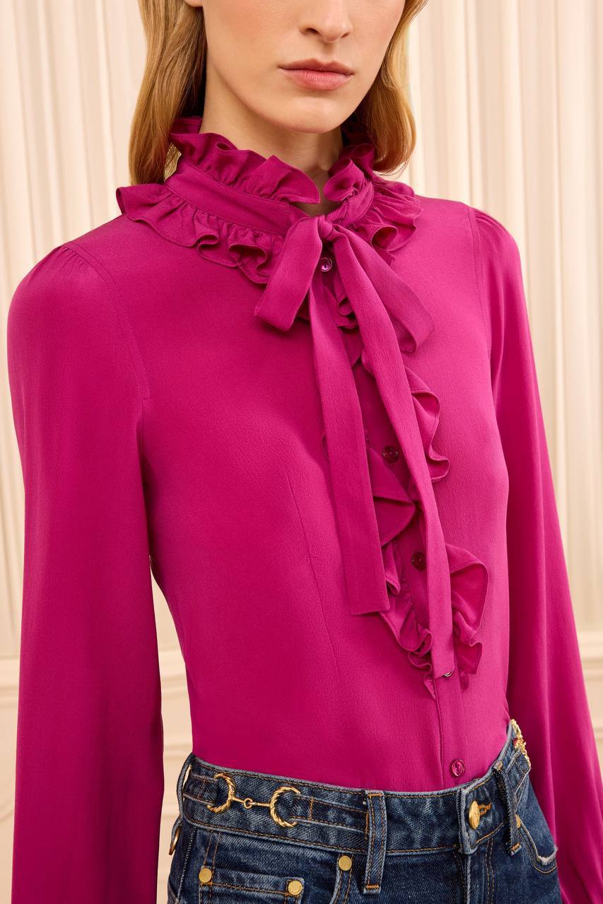 UJ Catroux Long Sleeve Silk Blouse - Image 18