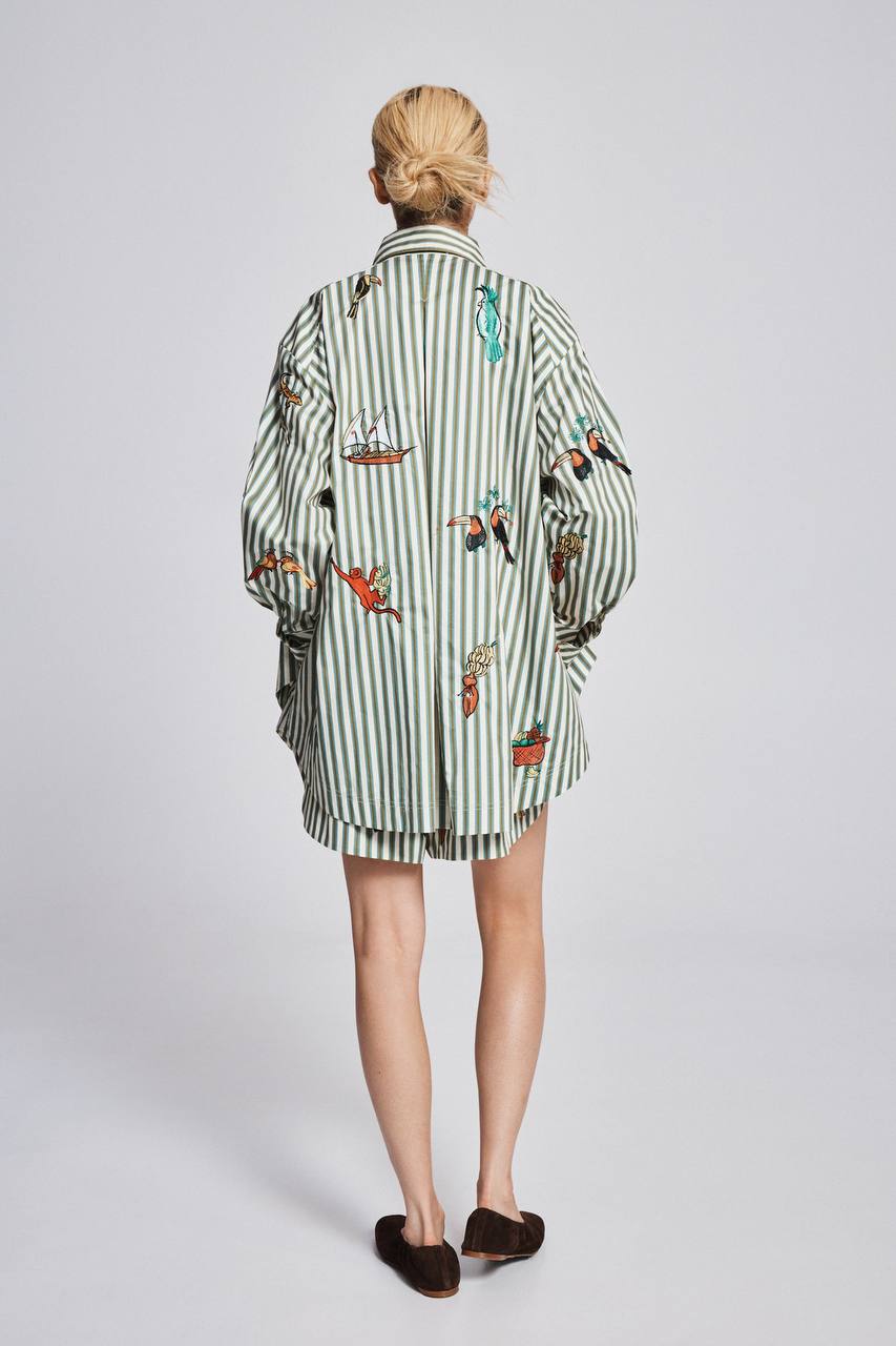 ALM Bisou Embroidered Shirt / Shorts
