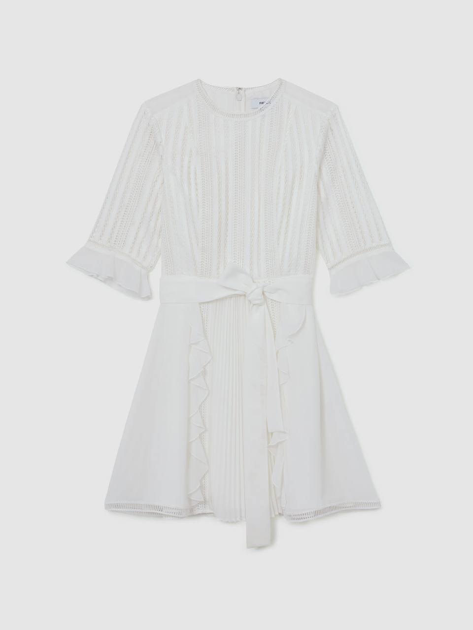 RS Armina Lace-Detail Belted Mini Dress