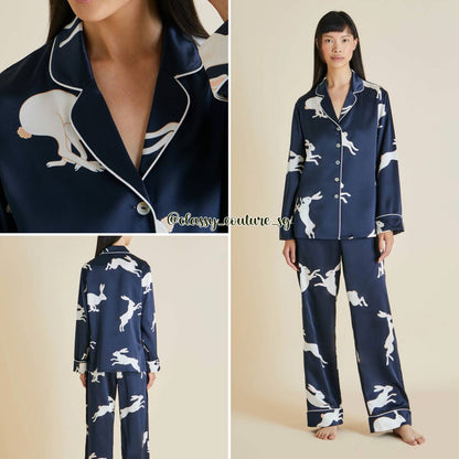OVH Lila Silk Satin Pyjamas Set