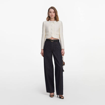 Cream Boucle Lace Collar Jacket | Mini Skirt - Image 2