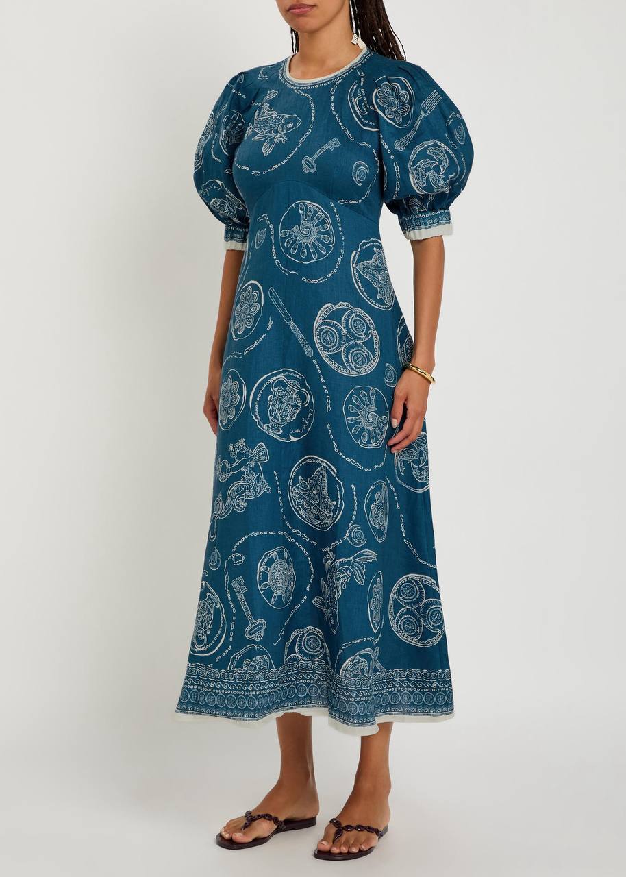 ALM Lucky Midi Dress in Linen