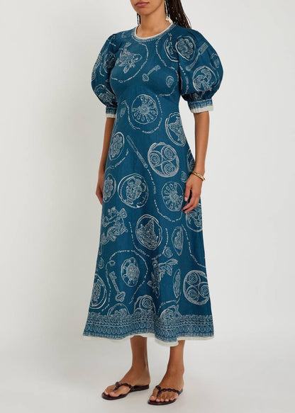 ALM Lucky Midi Dress in Linen