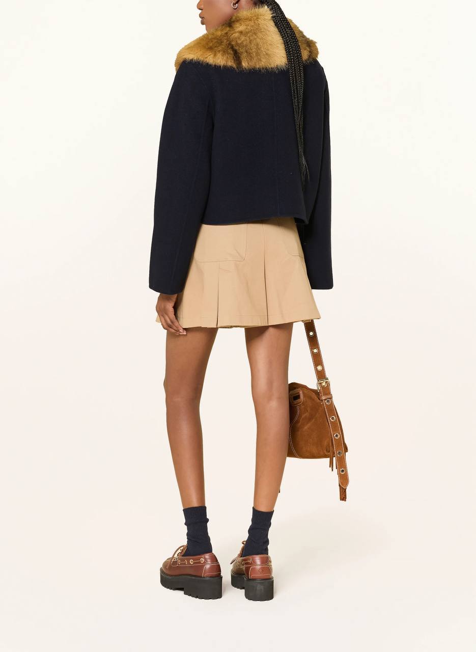 Short Double-Faced Wool Coat