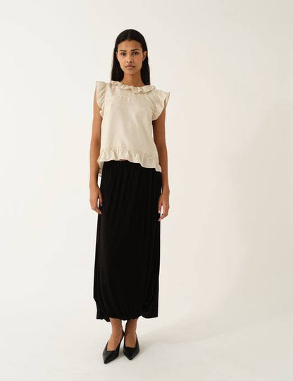 Darling Ruffle Flutter-sleeve Tie Back Top