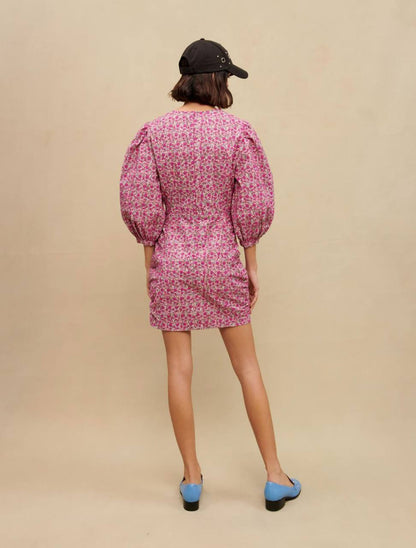 MJ Ryad Floral Embroidered Mini Dress