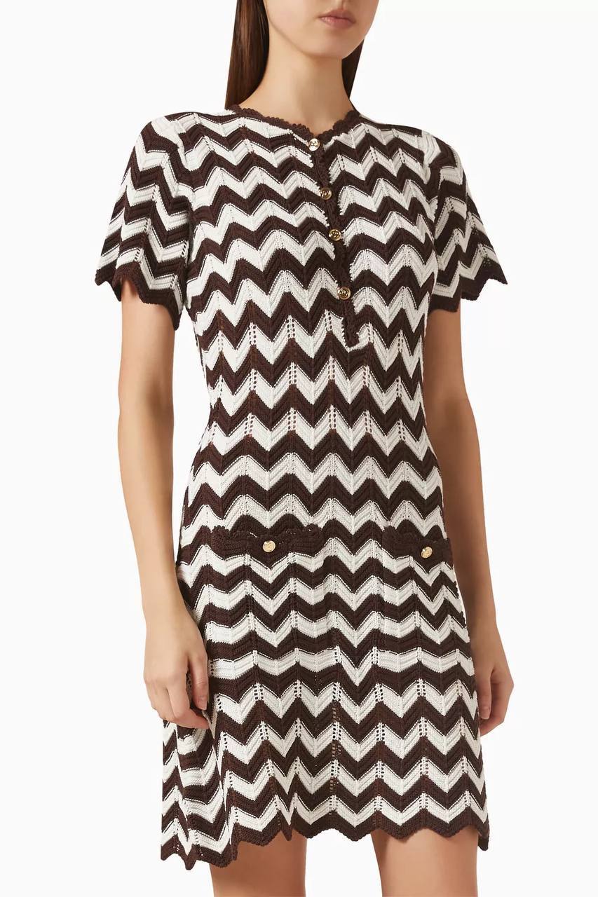 MJ Zigzag Crochet Mini Dress