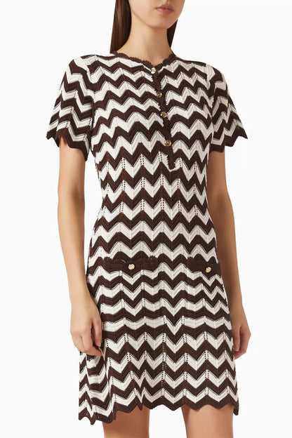 MJ Zigzag Crochet Mini Dress