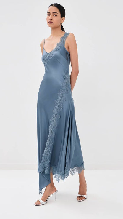 VB Vernon Lace Maxi Dress in Blue Steel