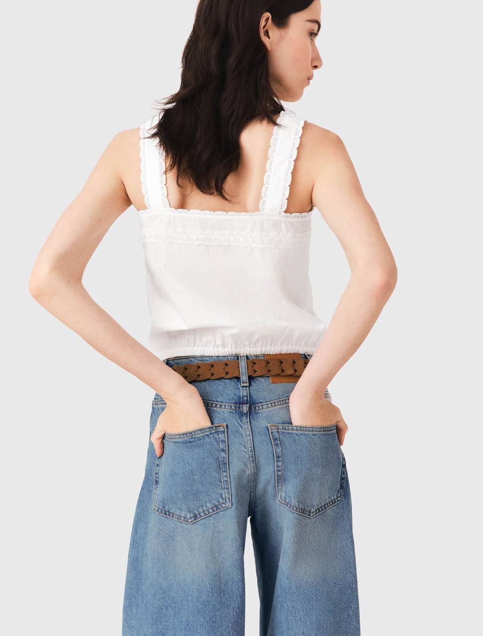 MJ Crop Top With Lace Trim
