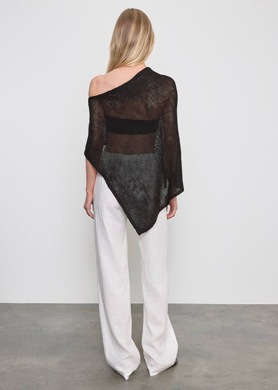 EC: Linen Open Knit Poncho