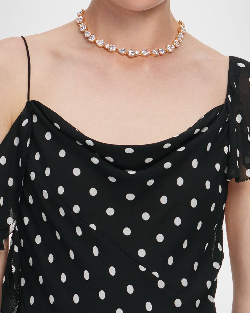 SP Polka Dot Georgette Ruffle Dress