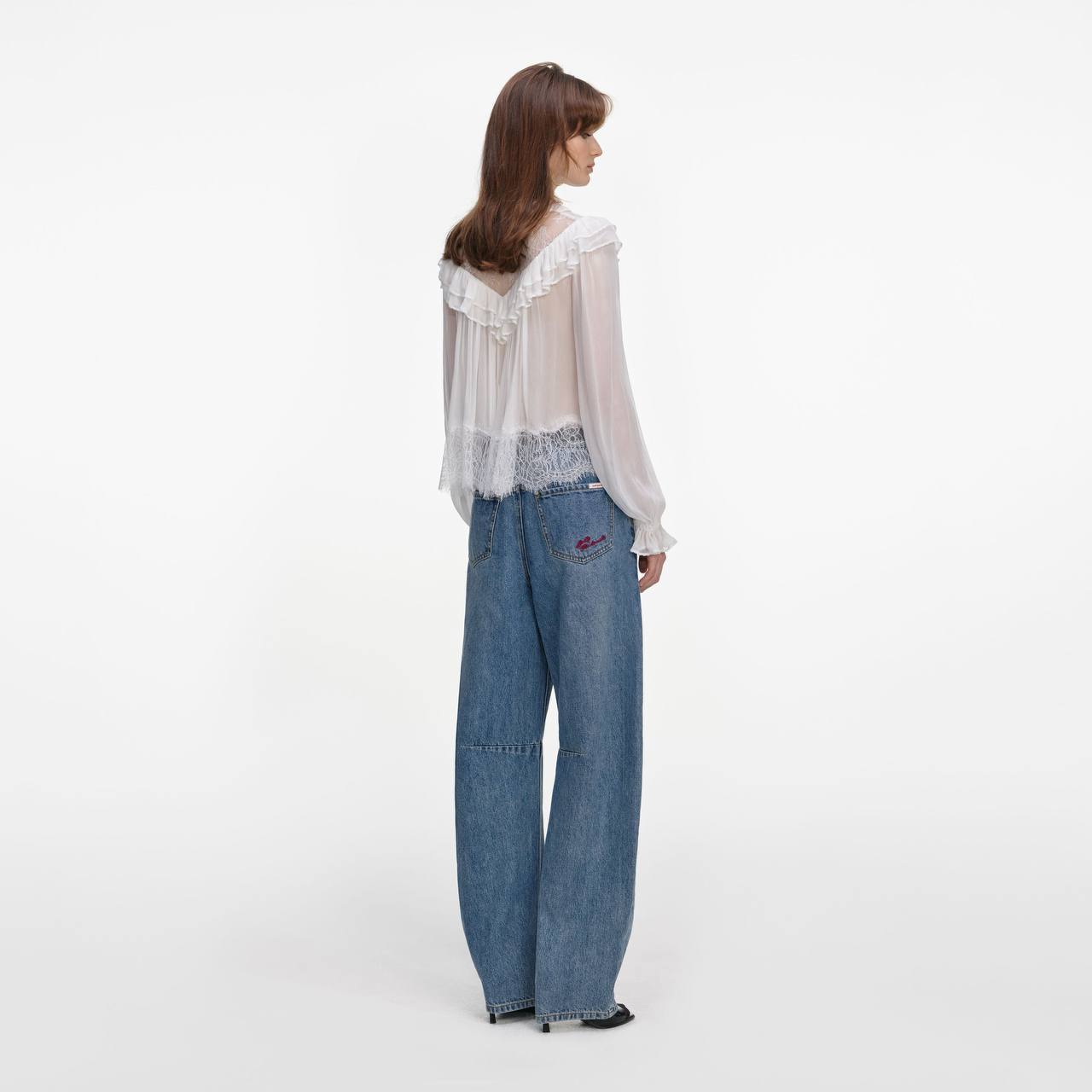 SP White Georgette Lace Blouse