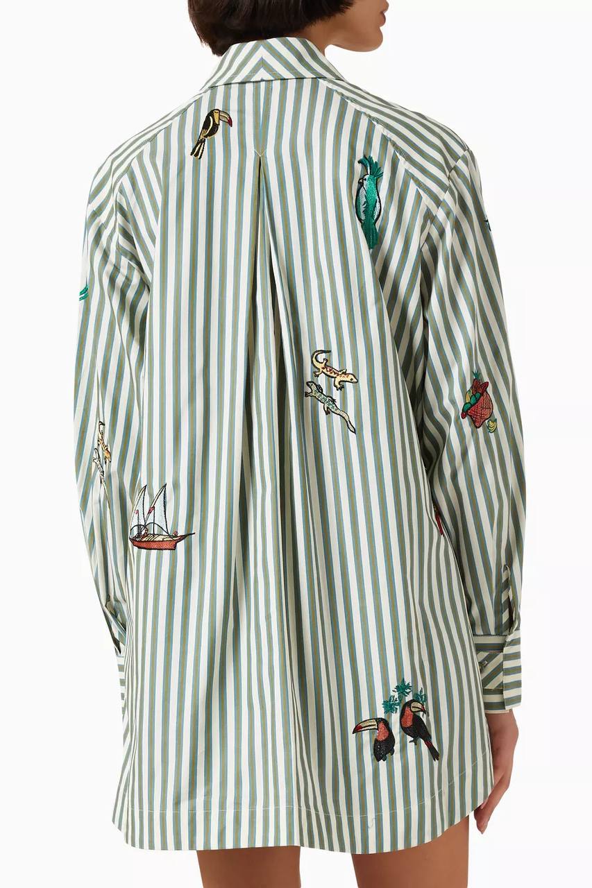 ALM Bisou Embroidered Shirt / Shorts
