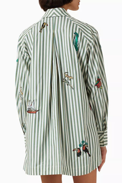 ALM Bisou Embroidered Shirt / Shorts