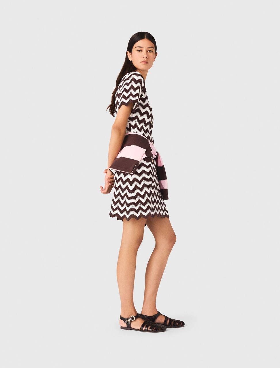 MJ Zigzag Crochet Mini Dress