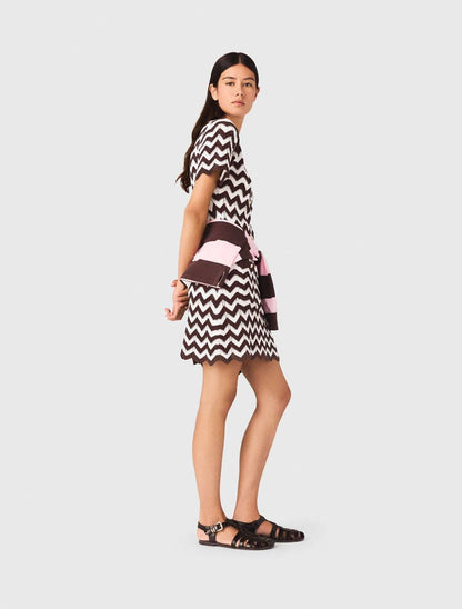 MJ Zigzag Crochet Mini Dress