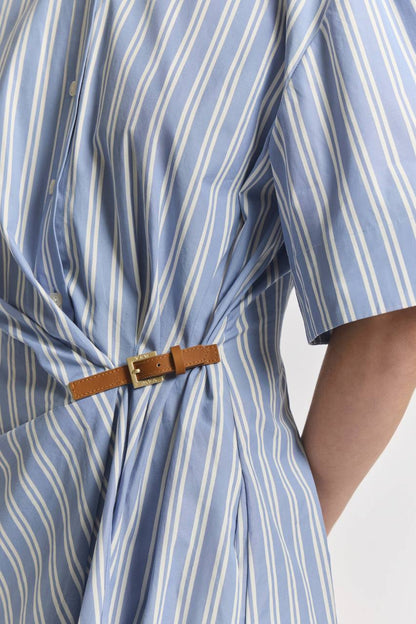 VW Peaches Mist Stripe Cotton Mini Dress Shirtdress