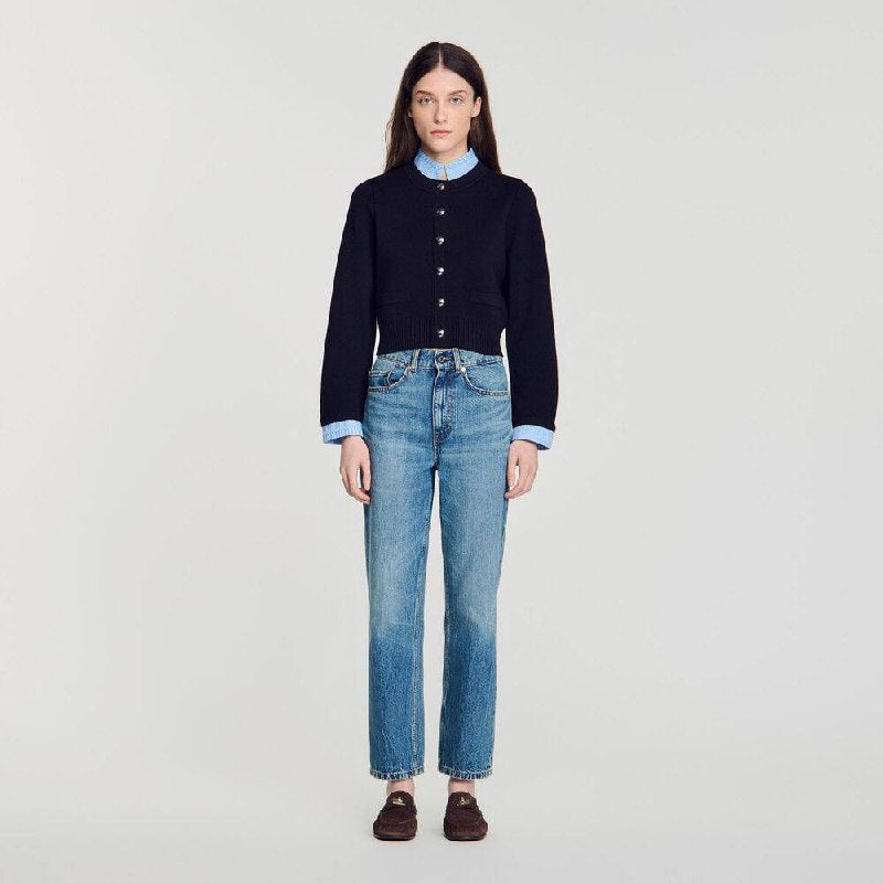 SD Two Tone Origami Collar Cardigan