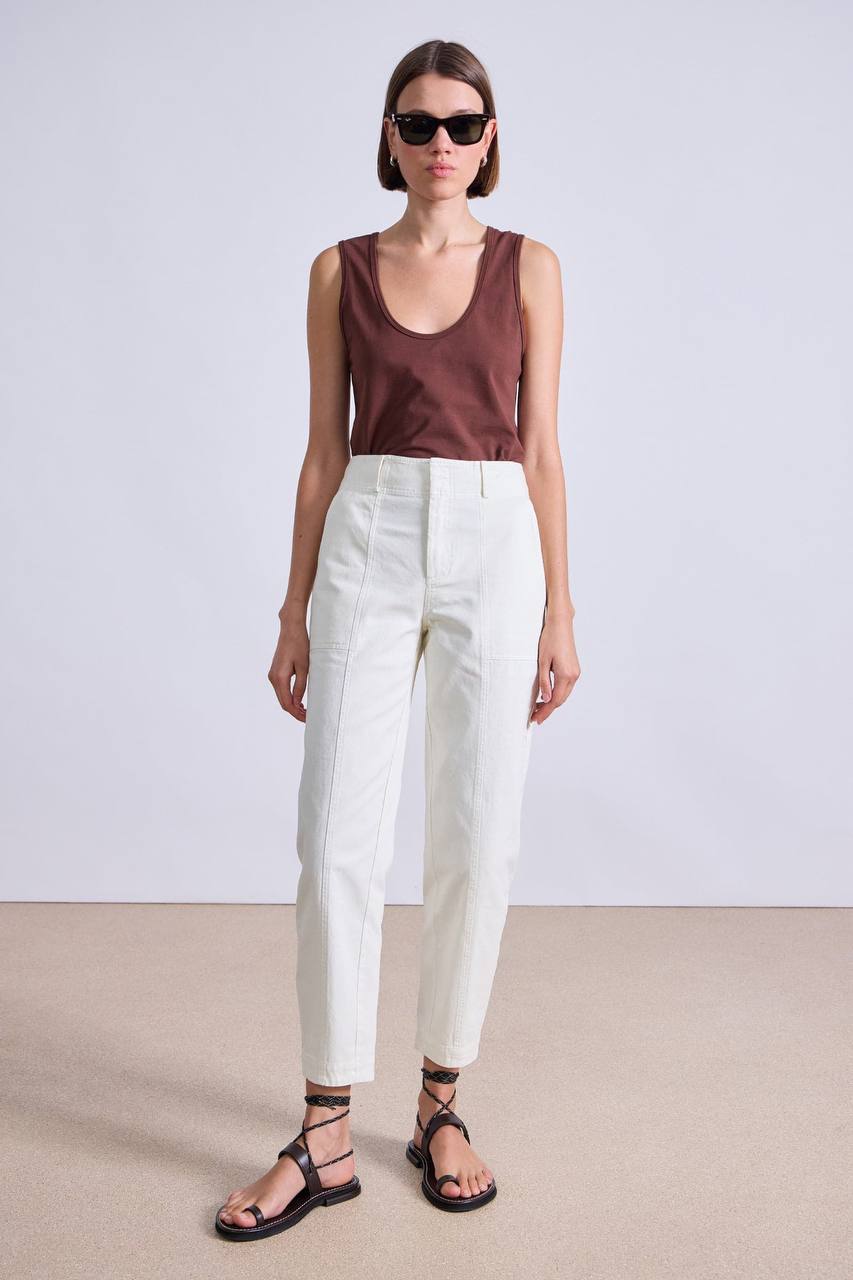 AA Mera Cotton Tapered Barrel High Waist Pants