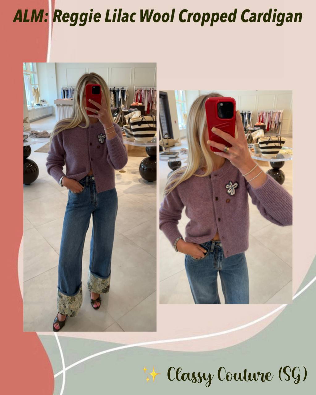 ALM Reggie Lilac Wool Cropped Cardigan