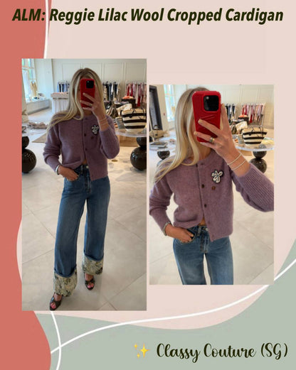 ALM Reggie Lilac Wool Cropped Cardigan