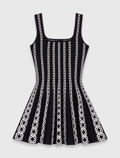 MJ Short Jacquard Knit Mini Dress