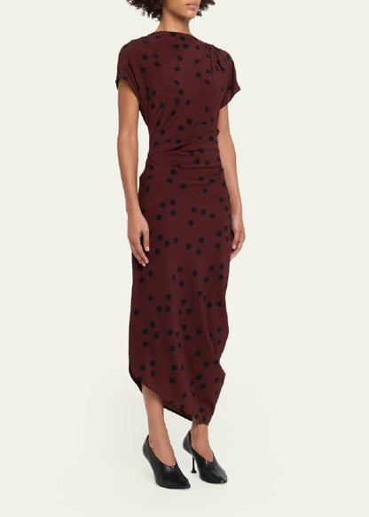 PS Ren Dress in Printed Dot Stretch Viscose