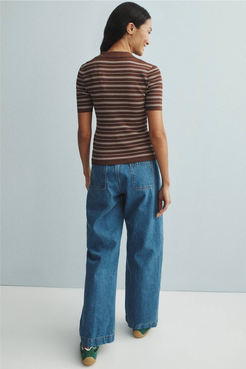 SD Striped Knit Polo Shirt