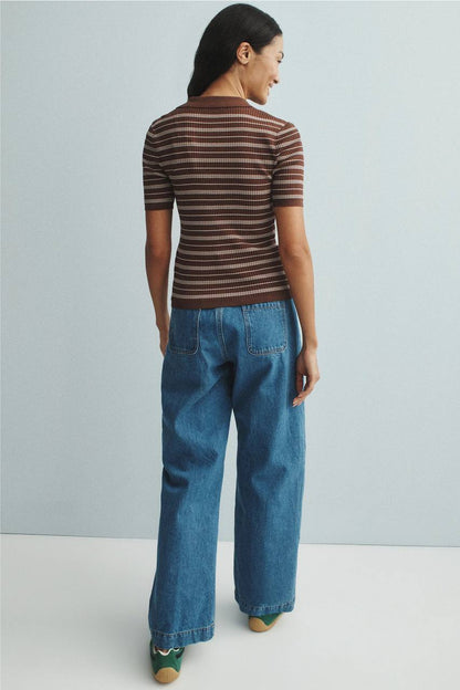 SD Striped Knit Polo Shirt