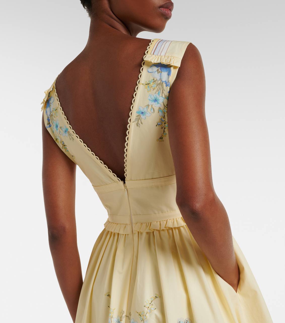SP Yellow Bow V-neck Dress in Cotton